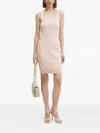 Guess Usa Logo-pattern Sleeveless Mini Dress In Pink
