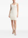 Guess Usa Logo-pattern Sleeveless Mini Dress In White
