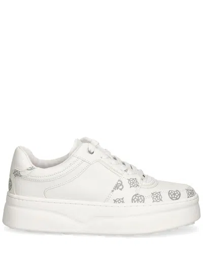 Guess Usa Logo-pattern Sneakers In White