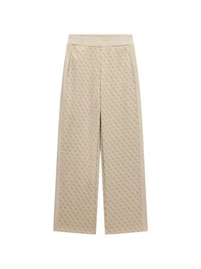 Guess Usa Logo Patterned Trousers In Neutral