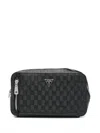 Guess Usa Logo-plaque Belt Bag In Black