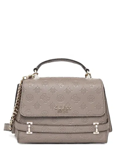 Guess Usa Logo-plaque Chain-strap Bag In Brown