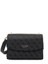 Guess Usa Logo-plaque Chain-strap Satchel Bag In Black