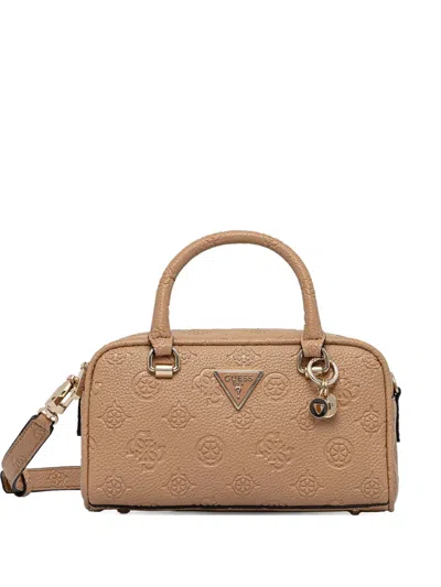 Guess Usa Logo-plaque Cross Body Bag In Neutral
