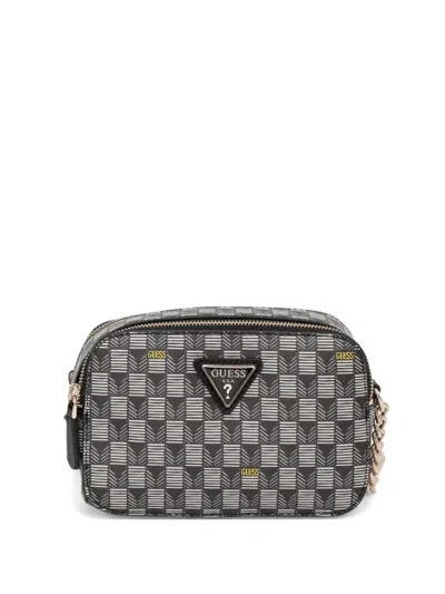 Guess Usa Logo-plaque Cross Body Bag In Black