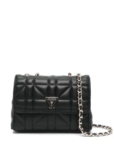 Guess Usa Logo-plaque Cross Body Bag In Black