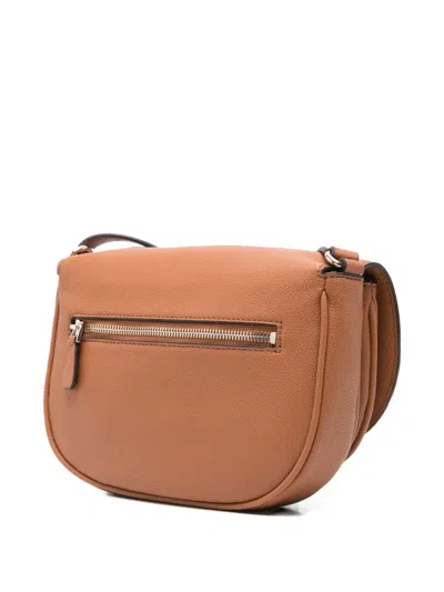 Guess Usa Logo-plaque Cross-body Bag In Brown