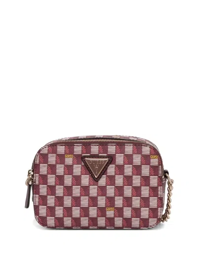 Guess Usa Logo-plaque Cross Body Bag In Red