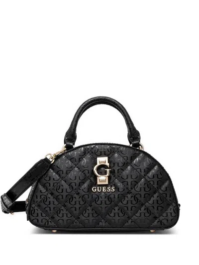 Guess Usa Logo-plaque Crossbody Bag In Black