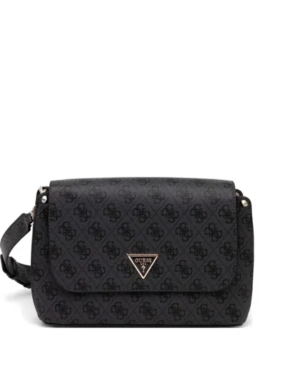 Guess Usa Logo-plaque Crossbody Bag In Black