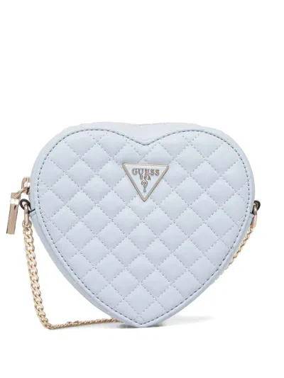 Guess Usa Logo-plaque Crossbody Bag In Blue