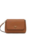 Guess Usa Logo-plaque Crossbody Bag In Brown