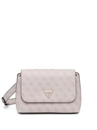 Guess Usa Logo-plaque Crossbody Bag In Pink