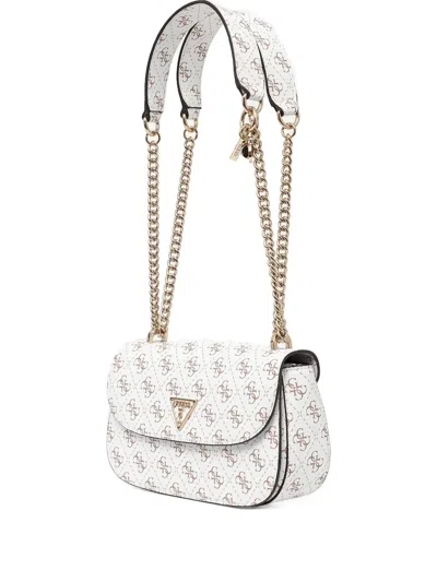 Guess Usa Logo-plaque Crossbody Bag In White