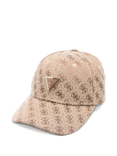 Guess Usa Logo-plaque Curved Baseball Cap In Neutral