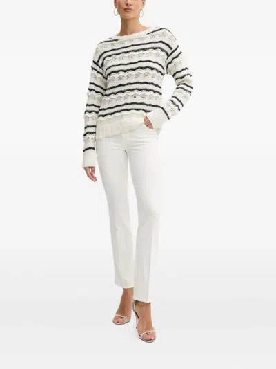 Guess Usa Logo-plaque Five-pocket Denim Jeans In White