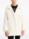 Guess Usa Logo-plaque Hooded Jacket In Neutral