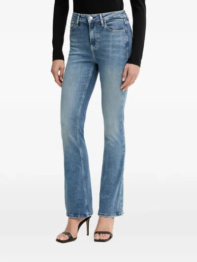 Guess Usa Logo-plaque Jeans In Blue