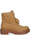 Guess Usa Logo-plaque Lace-up Boots In Animal Print
