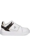 Guess Usa Logo-plaque Panelled Sneakers In White