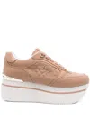 Guess Usa Logo-plaque Platform Sneakers In Pink