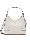 Guess Usa Logo-plaque Satchel Bag In Neutral