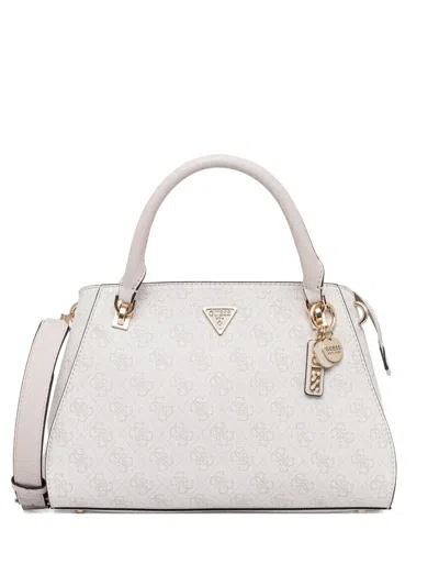Guess Usa Logo-plaque Satchel Bag In White