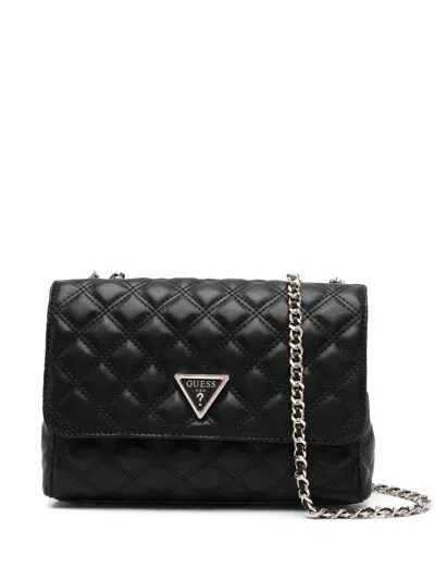 Guess Usa Logo-plaque Shoulder Bag In Black