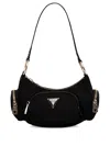 Guess Usa Logo-plaque Shoulder Bag In Black