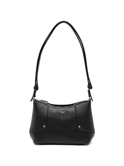 Guess Usa Logo-plaque Shoulder Bag In Black