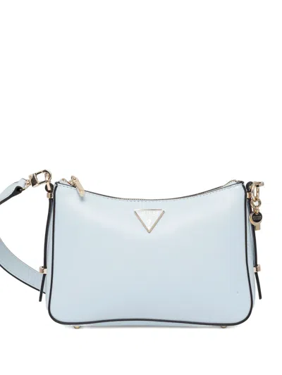 Guess Usa Logo-plaque Shoulder Bag In Blue