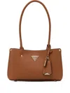 Guess Usa Logo-plaque Shoulder Bag In Brown