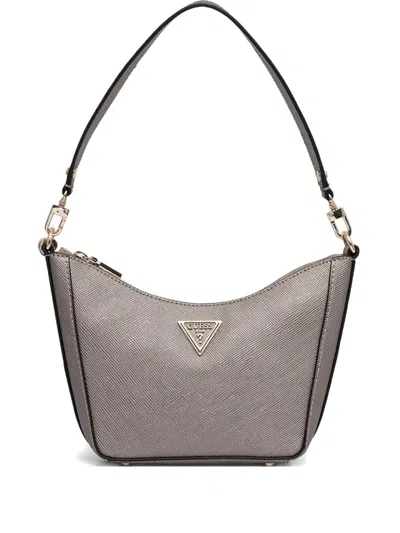 Guess Usa Logo-plaque Shoulder Bag In Grey