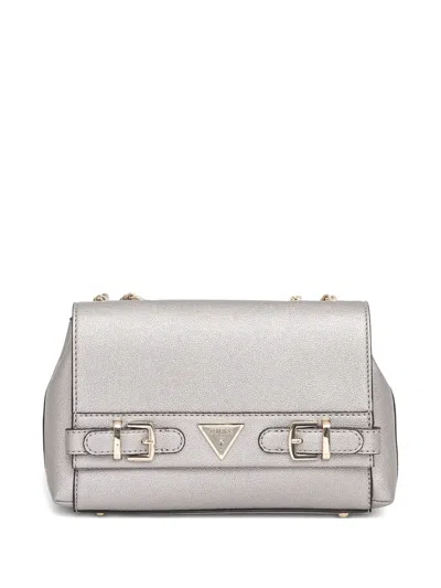 Guess Usa Logo-plaque Shoulder Bag In Grey