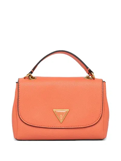 Guess Usa Logo-plaque Shoulder Bag In Orange