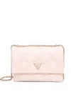Guess Usa Logo-plaque Shoulder Bag In Pink