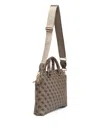 Guess Usa Logo-plaque Top-handle Bag In Brown