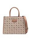 Guess Usa Logo-plaque Top-handle Tote Bag In Neutral