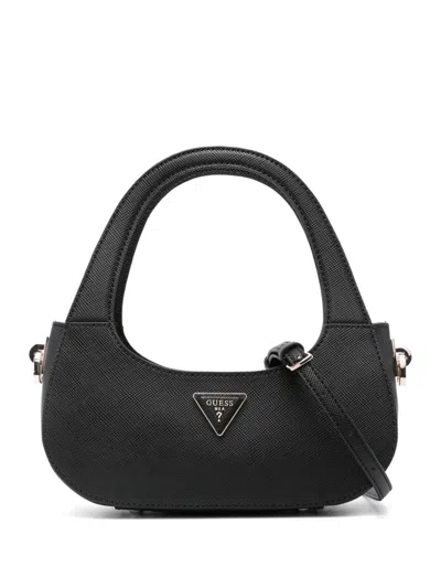 Guess Usa Logo-plaque Tote Bag In Black