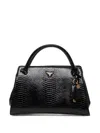 Guess Usa Logo-plaque Tote Bag In Black