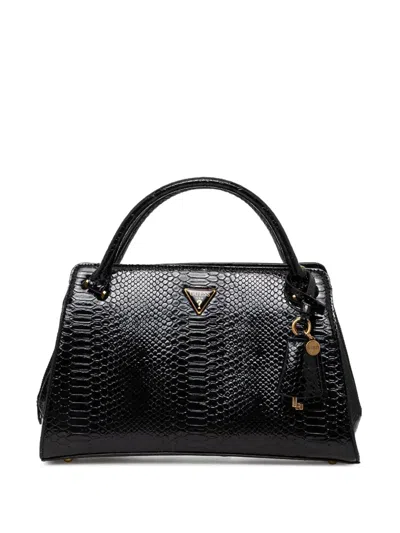 Guess Usa Logo-plaque Tote Bag In Black