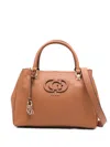 Guess Usa Logo-plaque Tote Bag In Brown