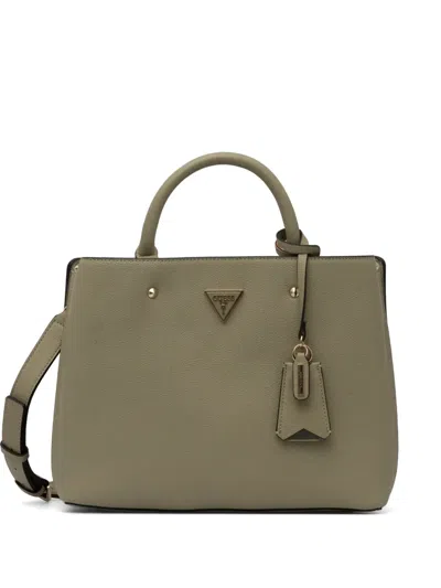 Guess Usa Logo-plaque Tote Bag In Green