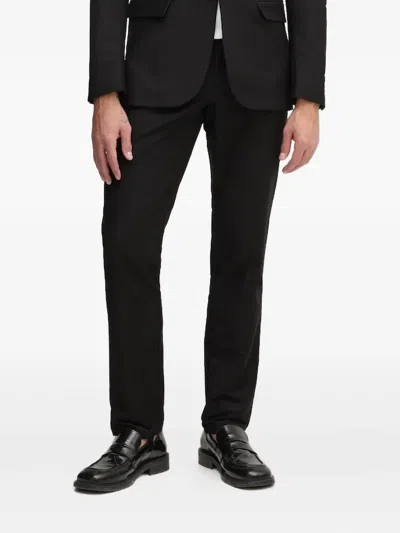 Guess Usa Logo-plaque Trousers In Black