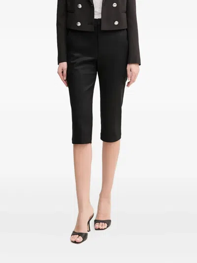 Guess Usa Logo-plaque Trousers In Black