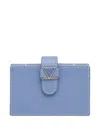 Guess Usa Logo-plaque Wallet In Blue