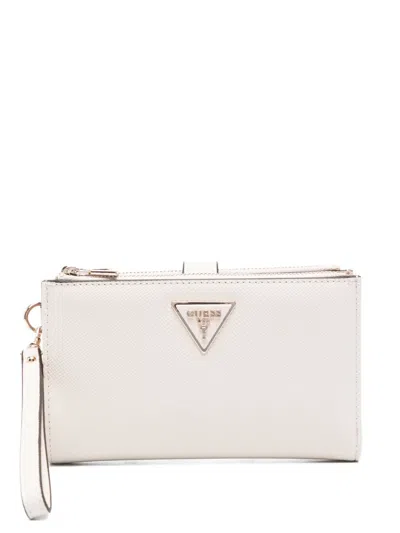 Guess Usa Logo-plaque Wallet In Neutral