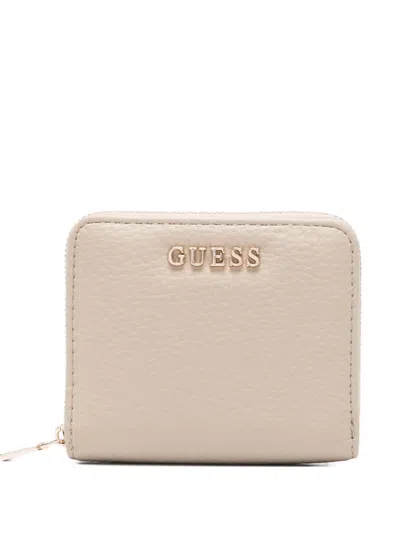 Guess Usa Logo-plaque Wallet In Neutral