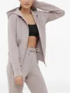 Guess Usa Logo-plaque Zip-up Hoodie In Neutral