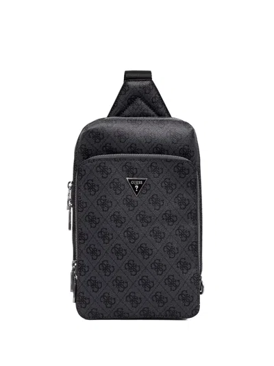 Guess Usa Logo-print Crossbody Bag In Black